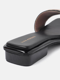 Lino Perros Metallic Detail Open Toe Flats