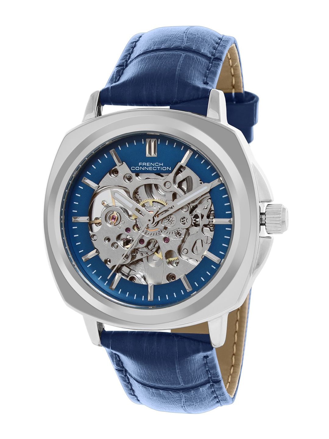 French Connection Men Skeleton Dial & Leather Straps Analogue Automatic Watch- FCA07U
