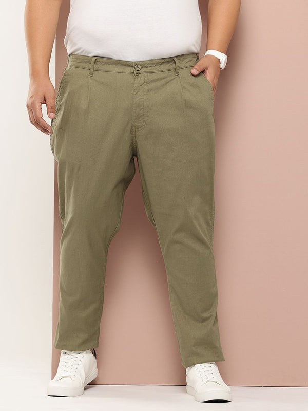 Thomas Scott Men Plus Size Straight Fit Easy Wash Chinos Trousers