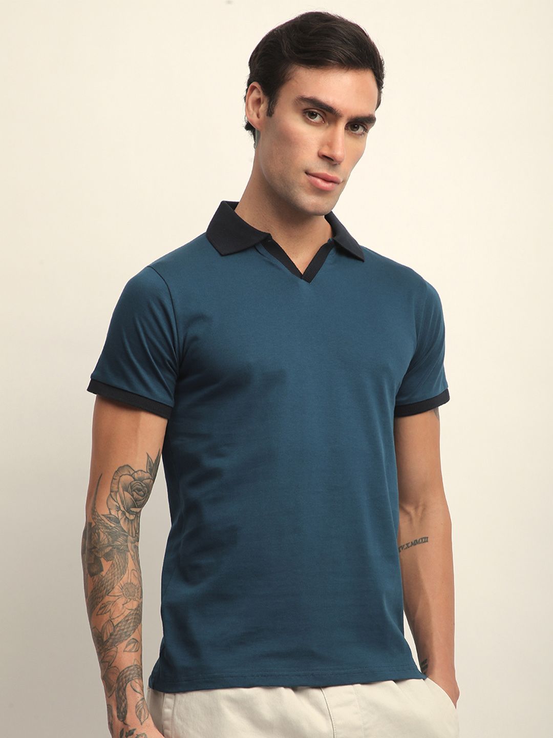 DILLINGER Men Short Sleeve Regular Fit Solid Polo Tshirt