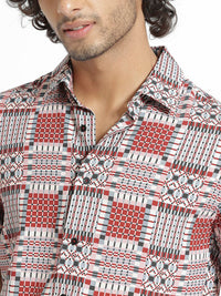 RARE RABBIT Men Boxem Slim Fit Ethnic Motifs Printed Shirt