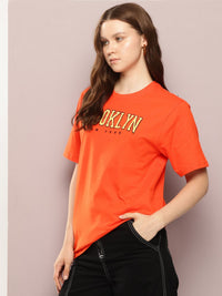 DILLINGER Varsity Embroidered Oversized Pure Cotton T-shirt