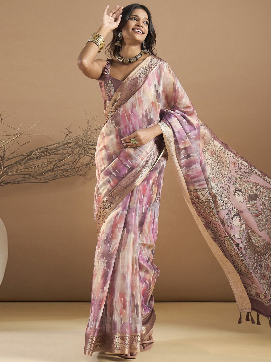 Saree mall Kalamkari Zari  Sungudi Sarees