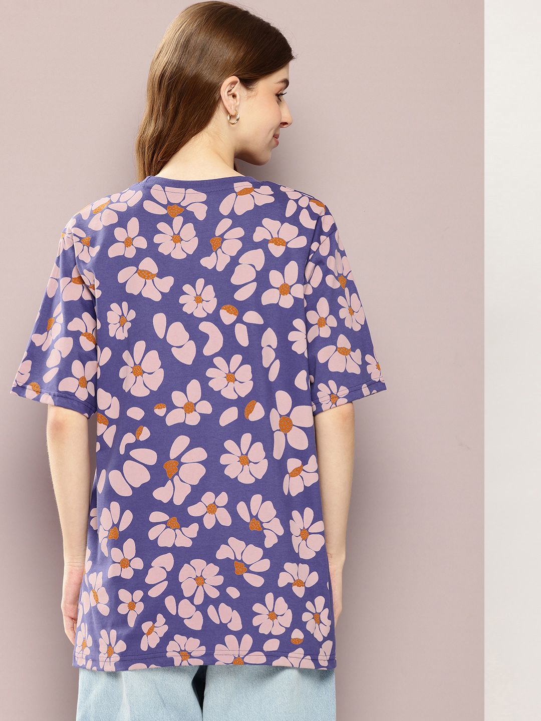 DILLINGER Women Floral Printed Oversized T-shirt