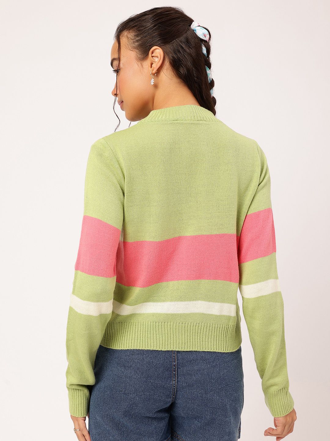 DressBerry Acrylic Striped Pullover
