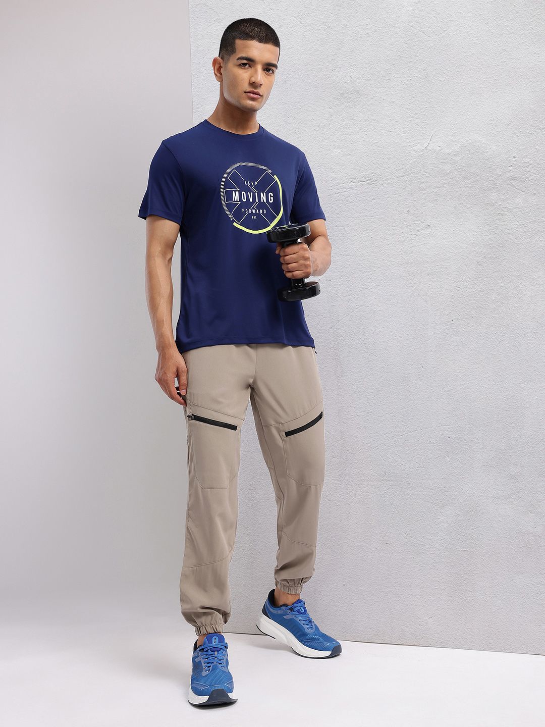 HRX by Hrithik Roshan Men Mid-Rise  Rapid-Dry Training Joggers with Zip Detailing