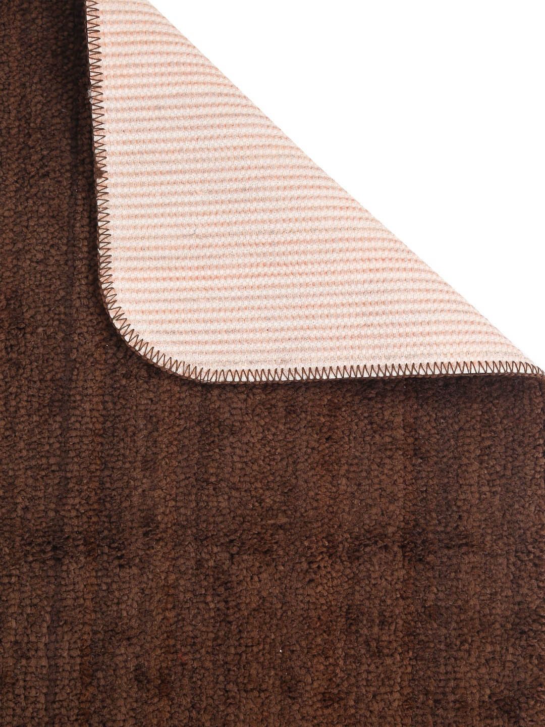 HOSTA HOMES Set Of 2 Brown Solid Anti-Skid Doormats