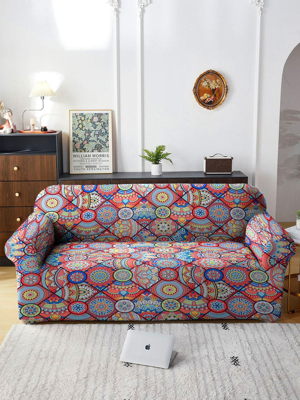 Cortina Blue & Pink Quirky Printed 3 Seater Sofa Cover
