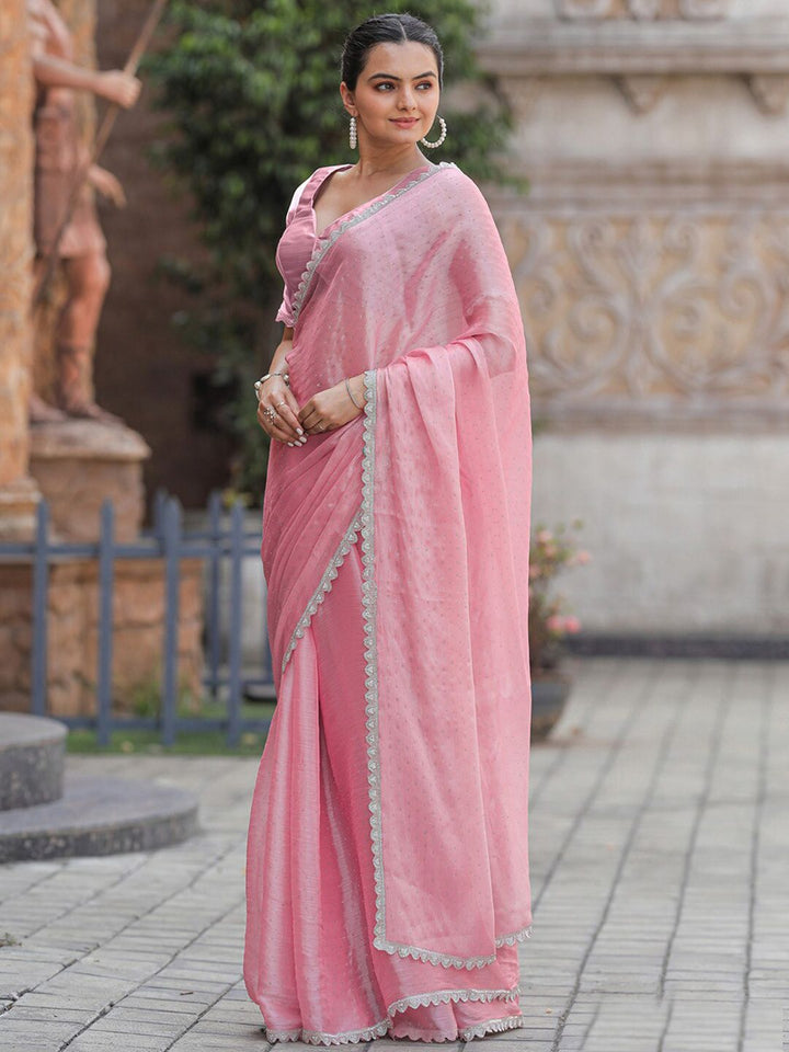 Saree mall Embellished Beads and Stones Organza Sarees