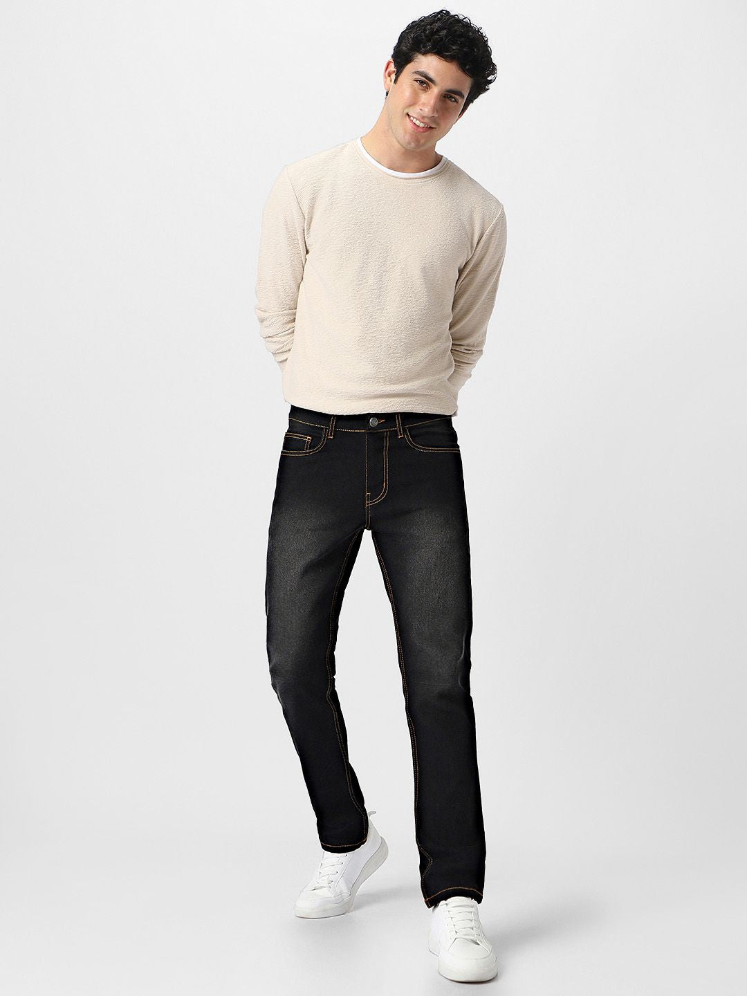 Urbano Fashion Men Regular Fit Washed Stretchable Jeans