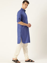 SOJANYA Men Blue Solid Pathani Kurta