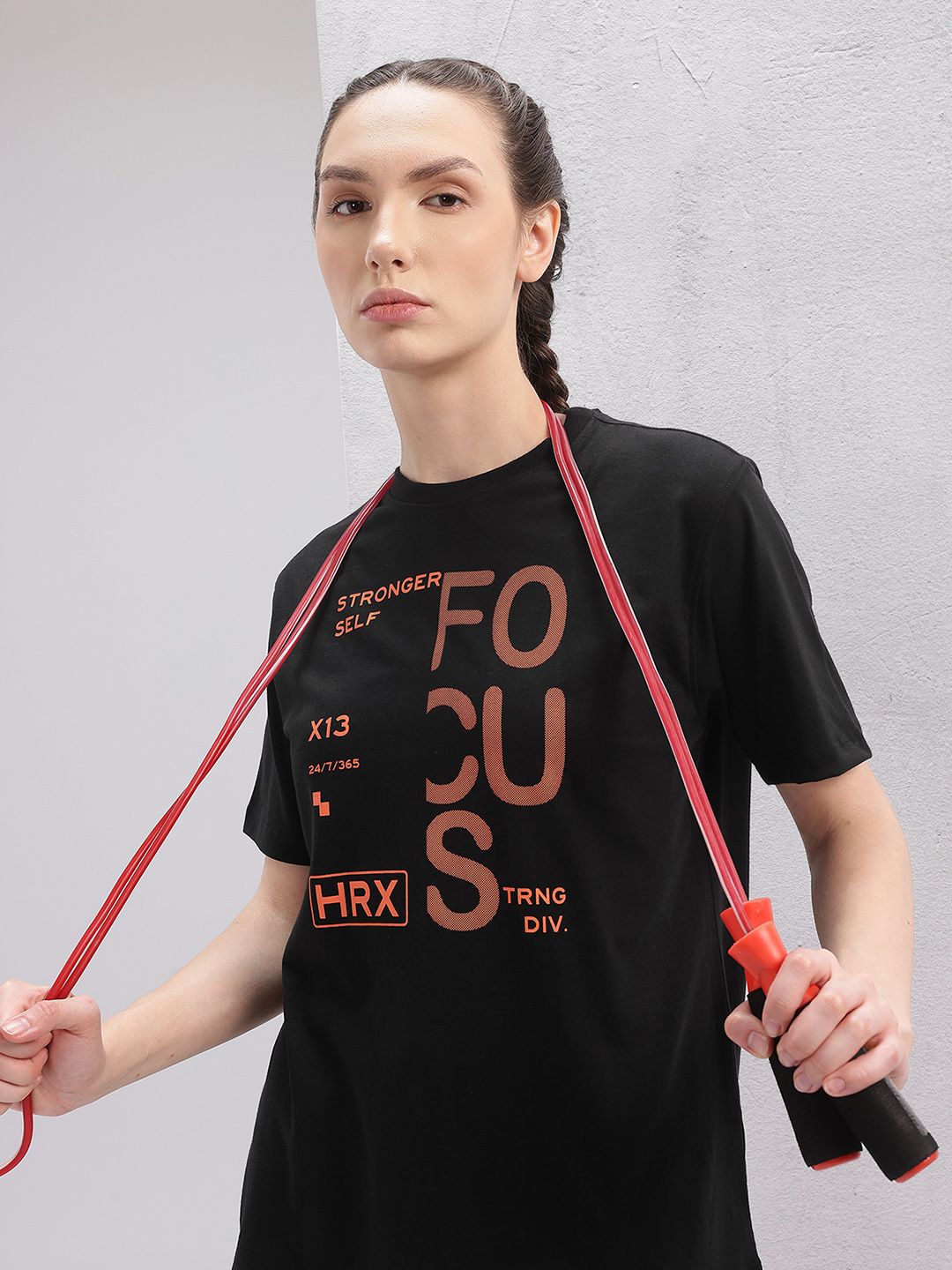 HRX by Hrithik Roshan Women Typography Printed Training T-shirt