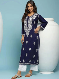 House of Chikankari Women Embroidered Chikankari Kurta