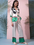 Tokyo Talkies Printed Blazer & Top With Trouser Co-Ords