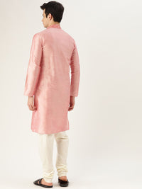 SOJANYA Kurta Lurus Pepejal Merah Jambu Lelaki