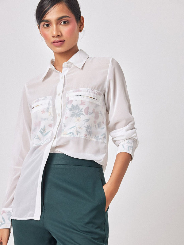 Label Life Floral Printed Comfort Georgette Casual Shirt