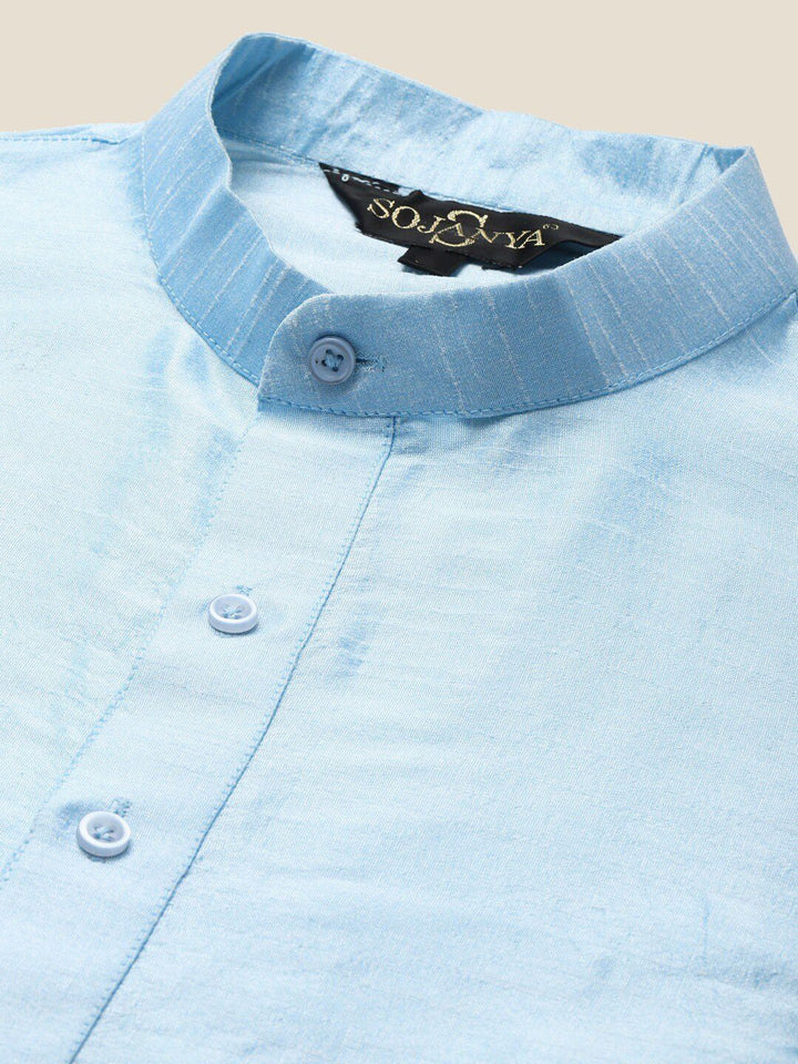 SOJANYA Mandarin Collar Straight Regular Kurta With Pyjamas & Nehru Jacket