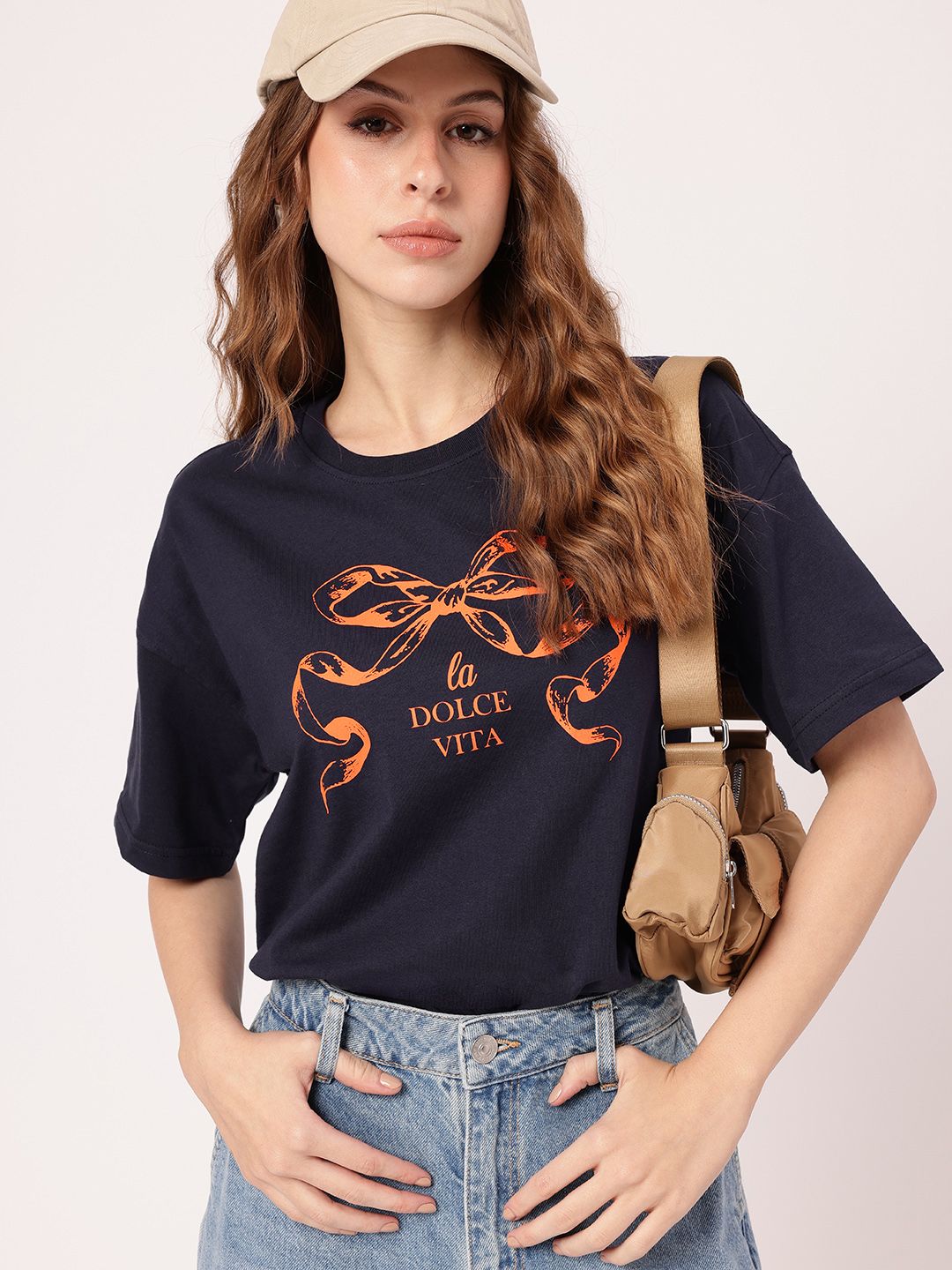 DressBerry Whimsical Grunge Graphic Typo Printed Boxy T-shirt