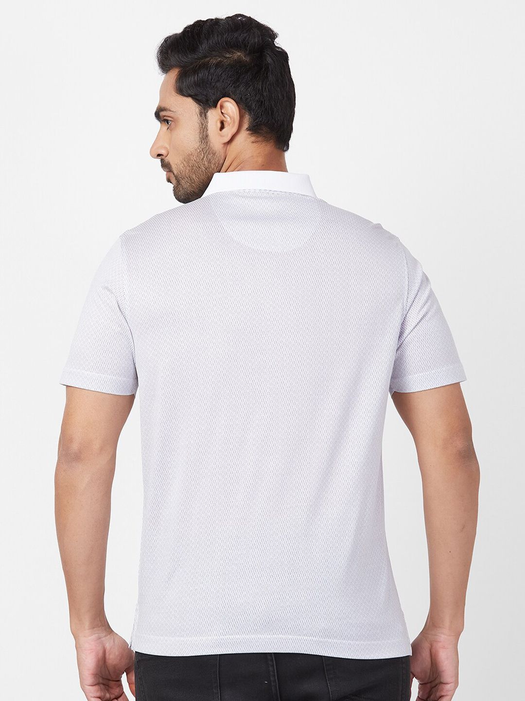 Park Avenue Geometric Printed Polo Collar Cotton Slim Fit T-shirt