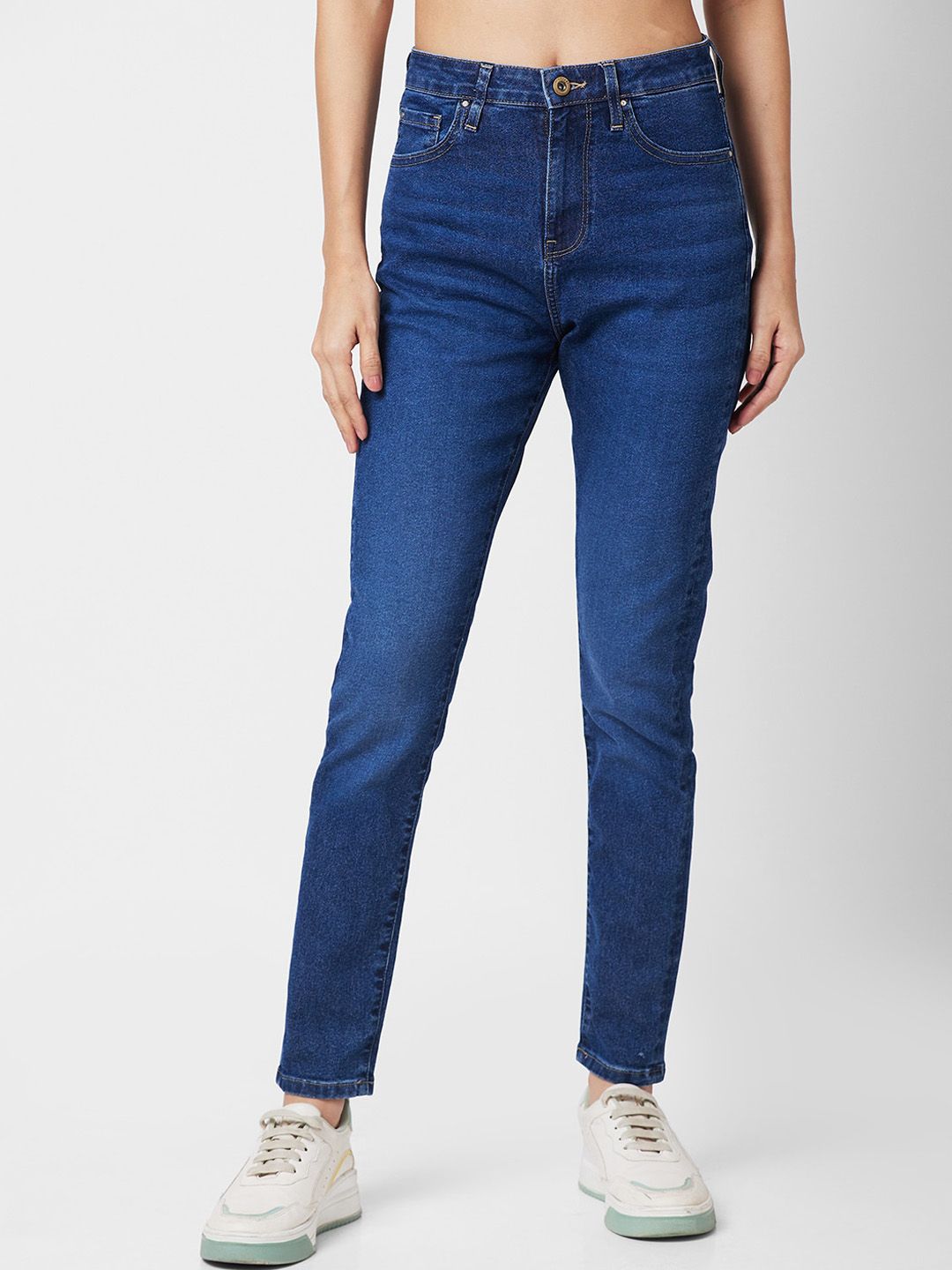SPYKAR Women Slim Fit High-Rise Light Fade Stretchable Jeans