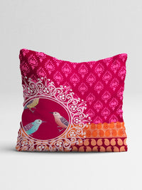 STITCHNEST Pink & Orange Set of 5 Ethnic Motifs Square Cushion Covers
