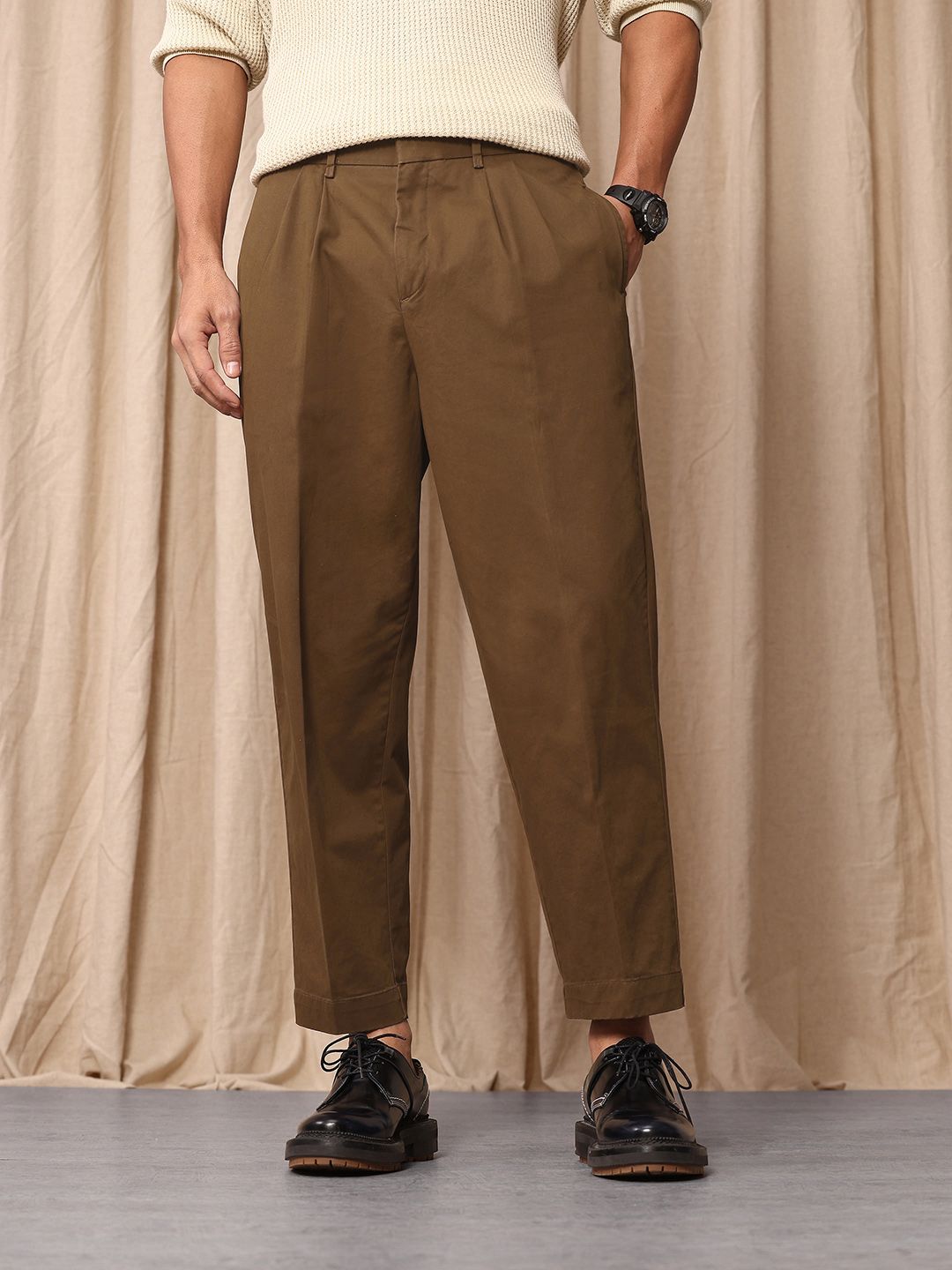 Mr Bowerbird Men Oversized Fit Pleated Trousers