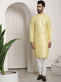 SOJANYA Geometric Embroidered Regular Kurta With Churidar