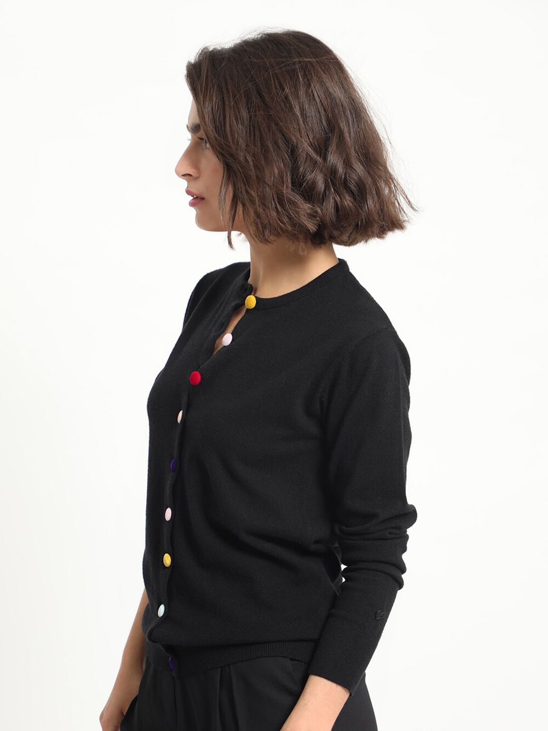 RAREISM Statement Button Knit Long Sleeves Cardigan