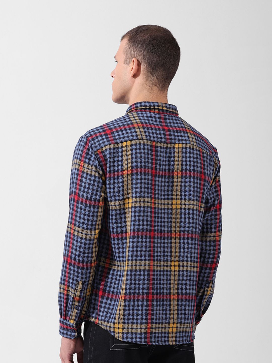 The Indian Garage Co Men Relaxed Fit Striped Double Flap Casual Shirt