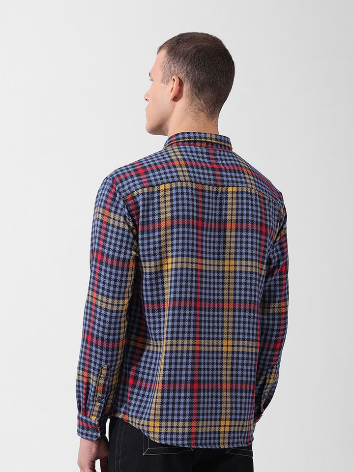 The Indian Garage Co Men Relaxed Fit Striped Double Flap Casual Shirt