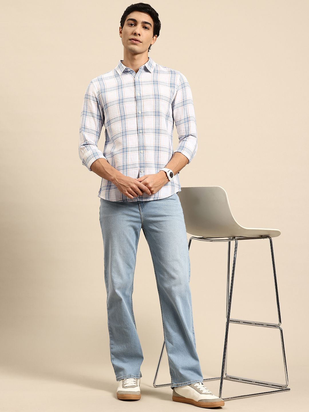 Being Human Classic Slim Fit Tartan Checked Casual Shirt