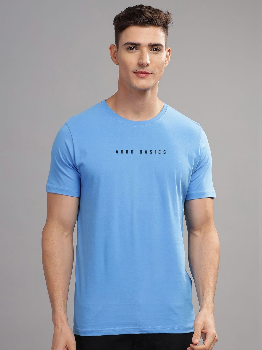 ADRO Men Typography Printed Applique T-shirt