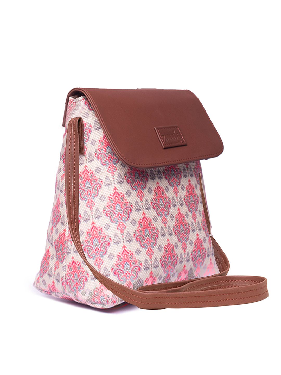 ZOUK Floral Printed Swagger Sling Bag With Pouch