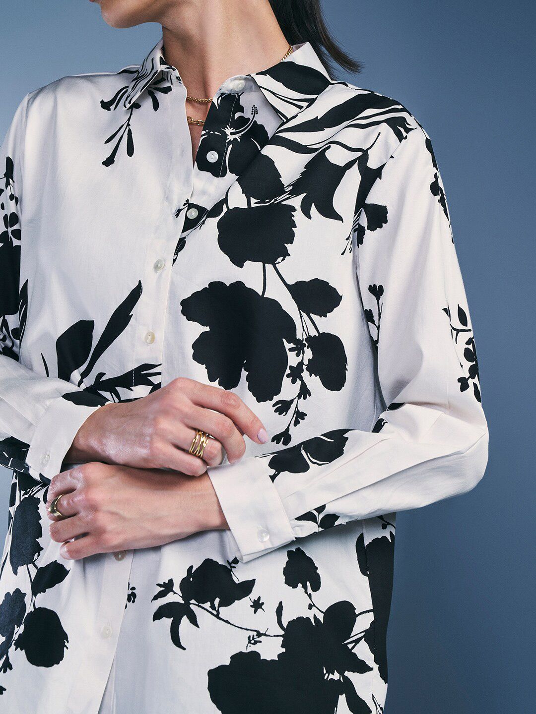 AND Floral Printed Pure Cotton Styled Back Top