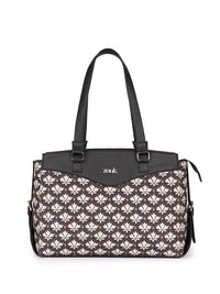 ZOUK Ethnic Motifs Printed Structured Jute Shoulder Bag