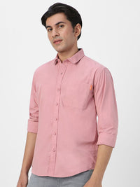 Urbano Fashion Men Spread Collar Solid Cotton Casual Shirt