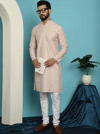SOJANYA Ethnic Motif Woven Design Regular Kurta With Churidar