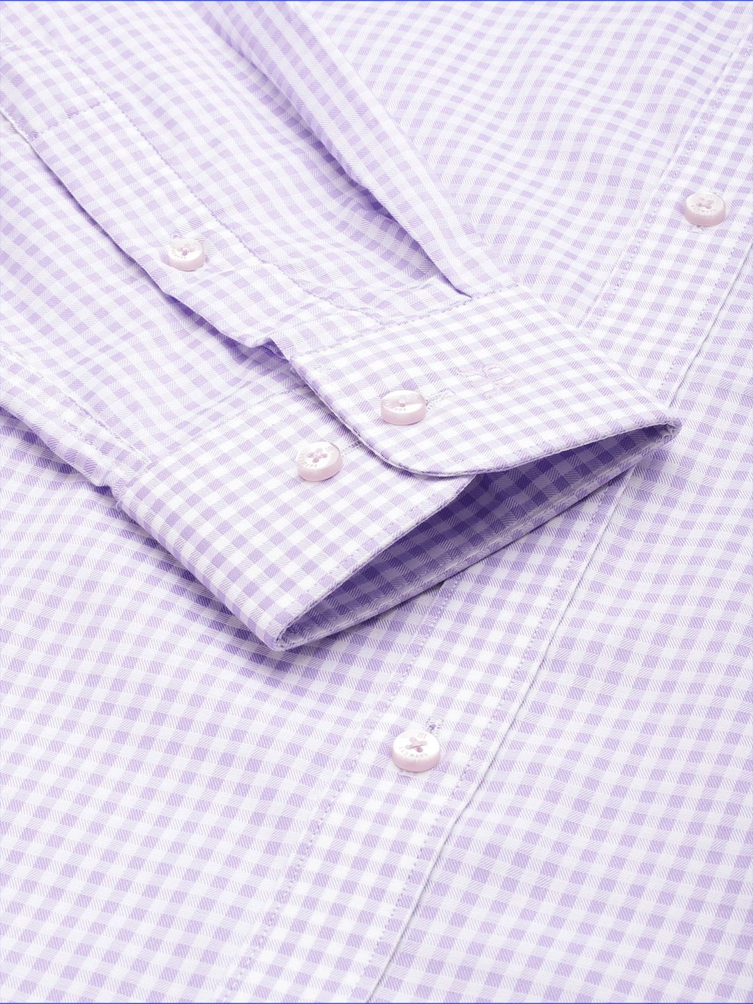 Raymond Slim Fit Gingham Checks Opaque Pure Cotton Formal Shirt