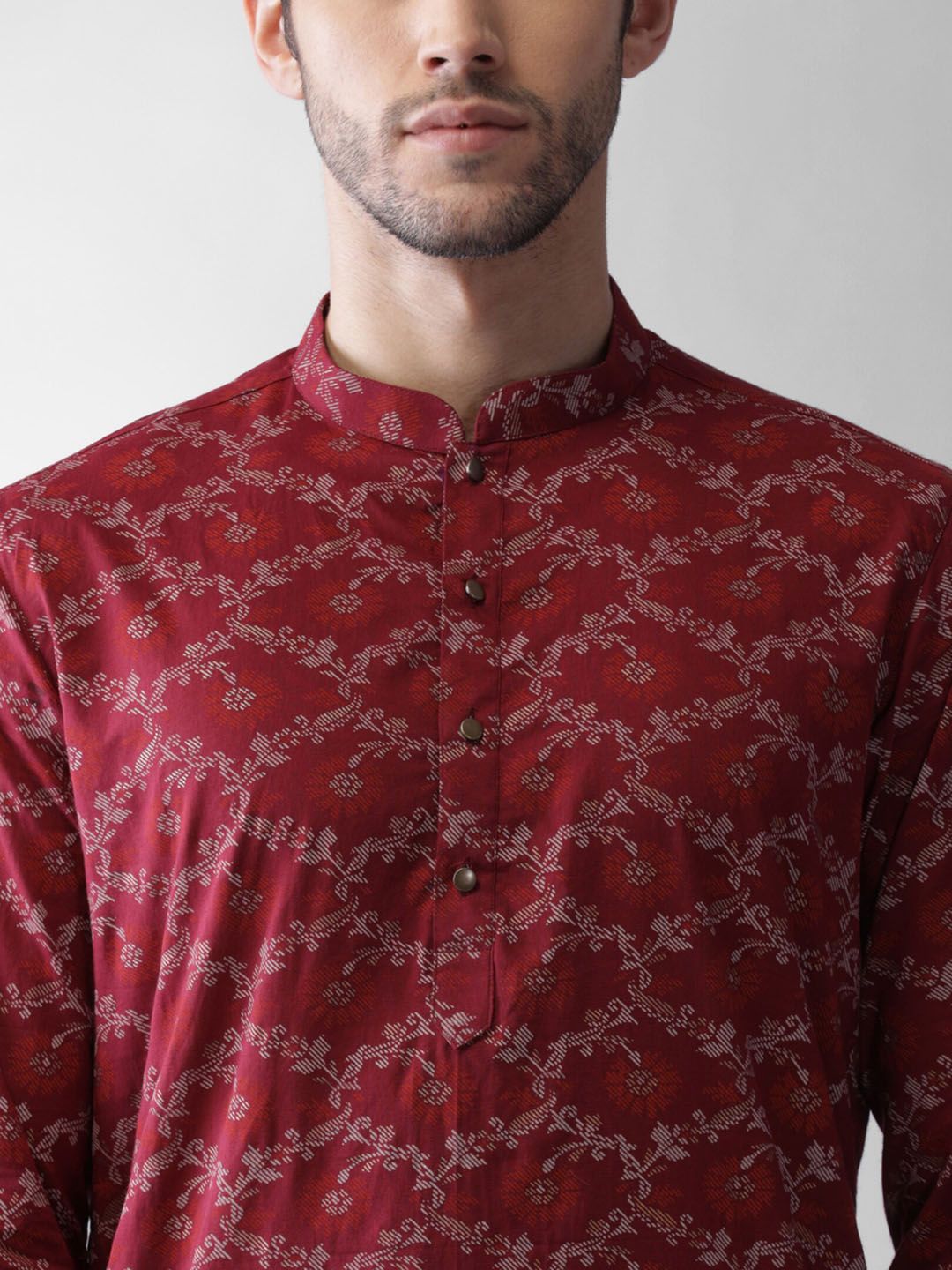 KISAH Ethnic Motifs Printed Mandarin Collar Kurta
