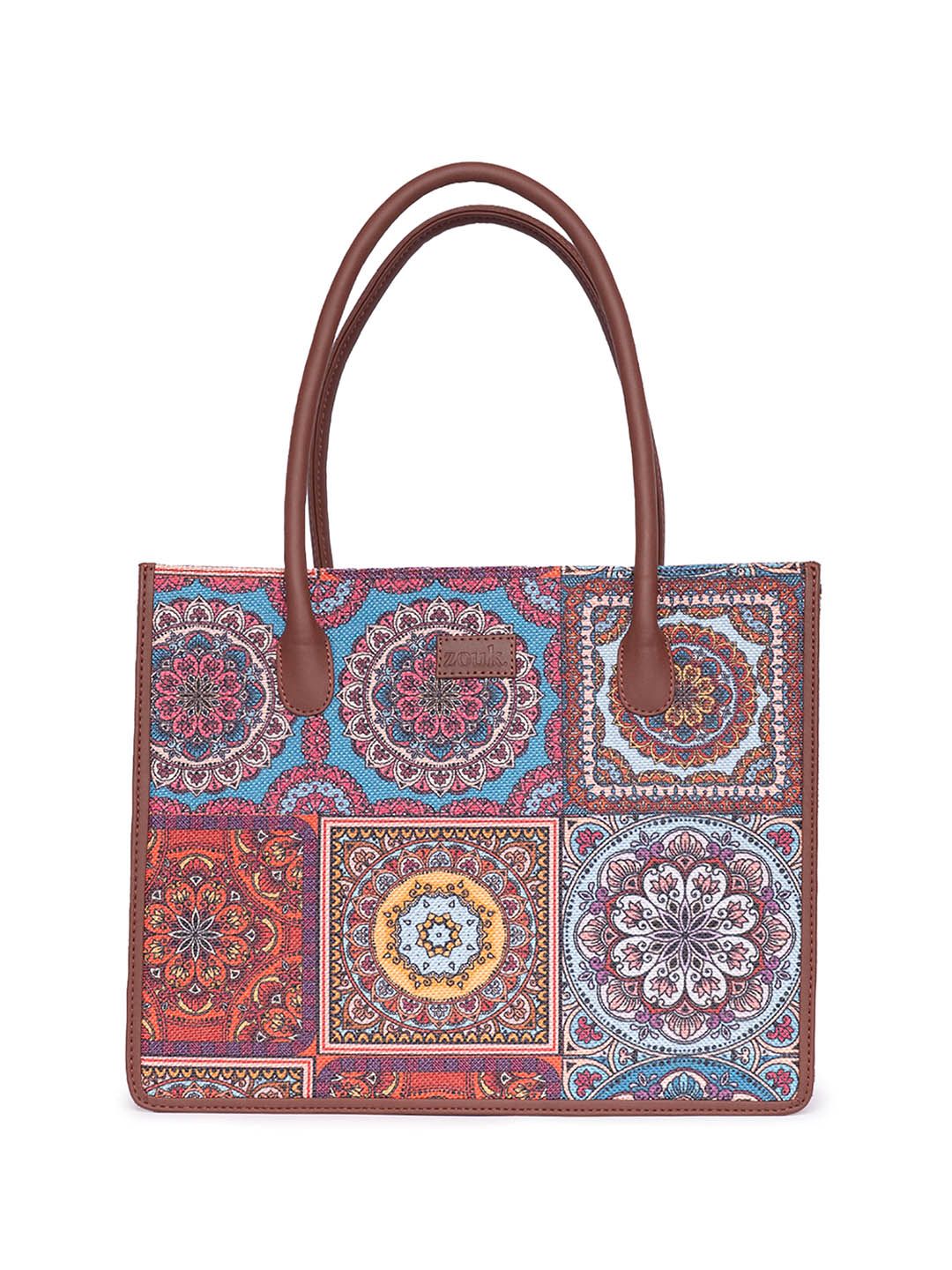 ZOUK Ethnic Printed Structured Shoulder Bag Bag