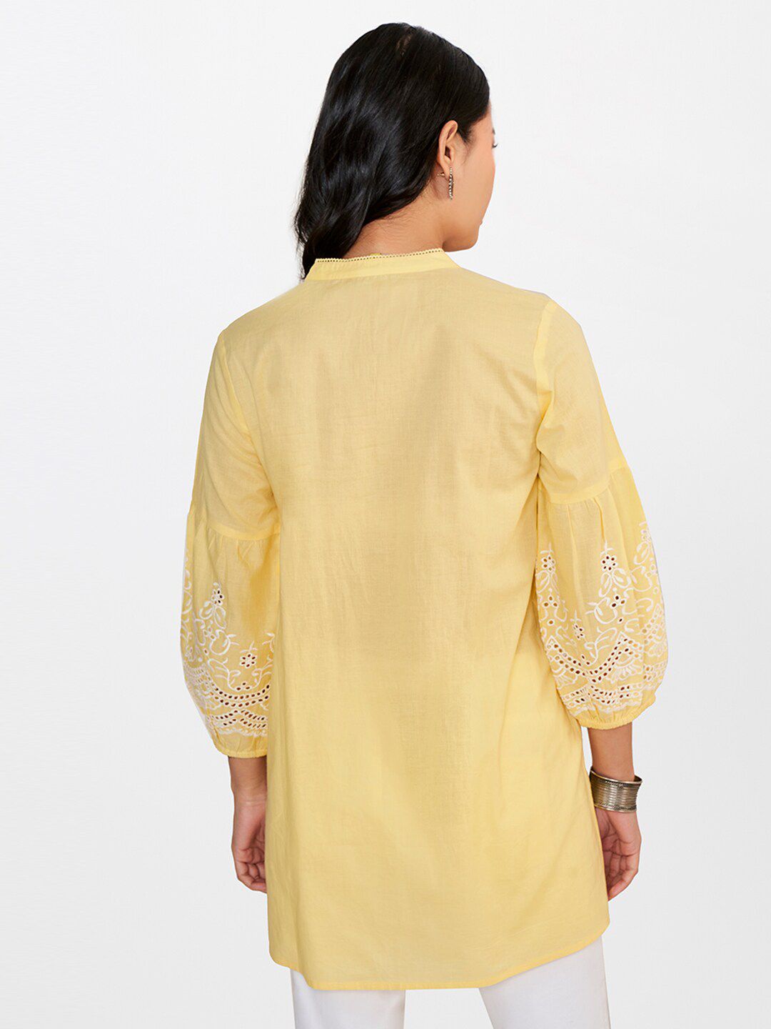 Global Desi Mandarin Collar Pure Cotton Tunic