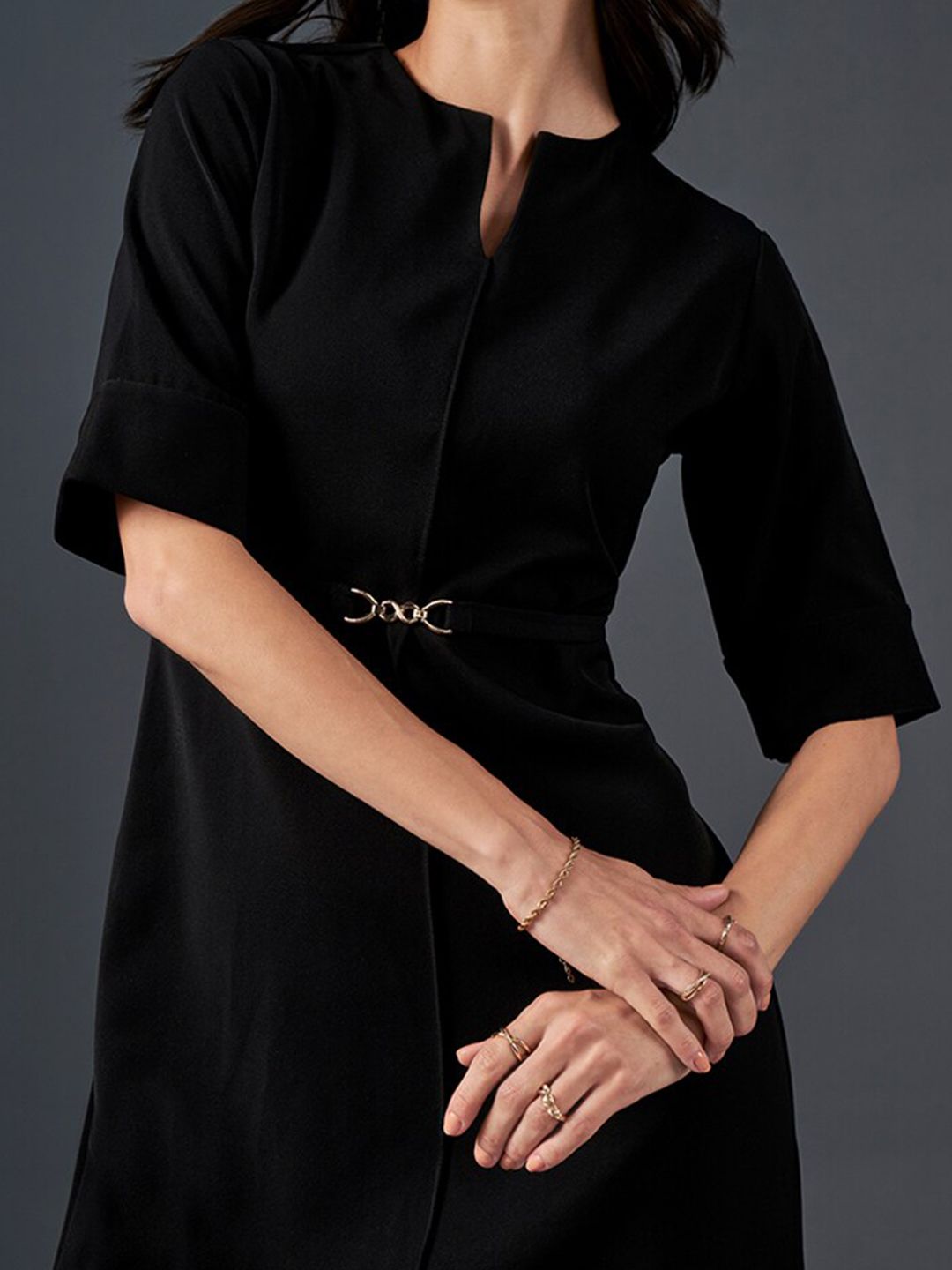 AND Round Neck A-Line Dress