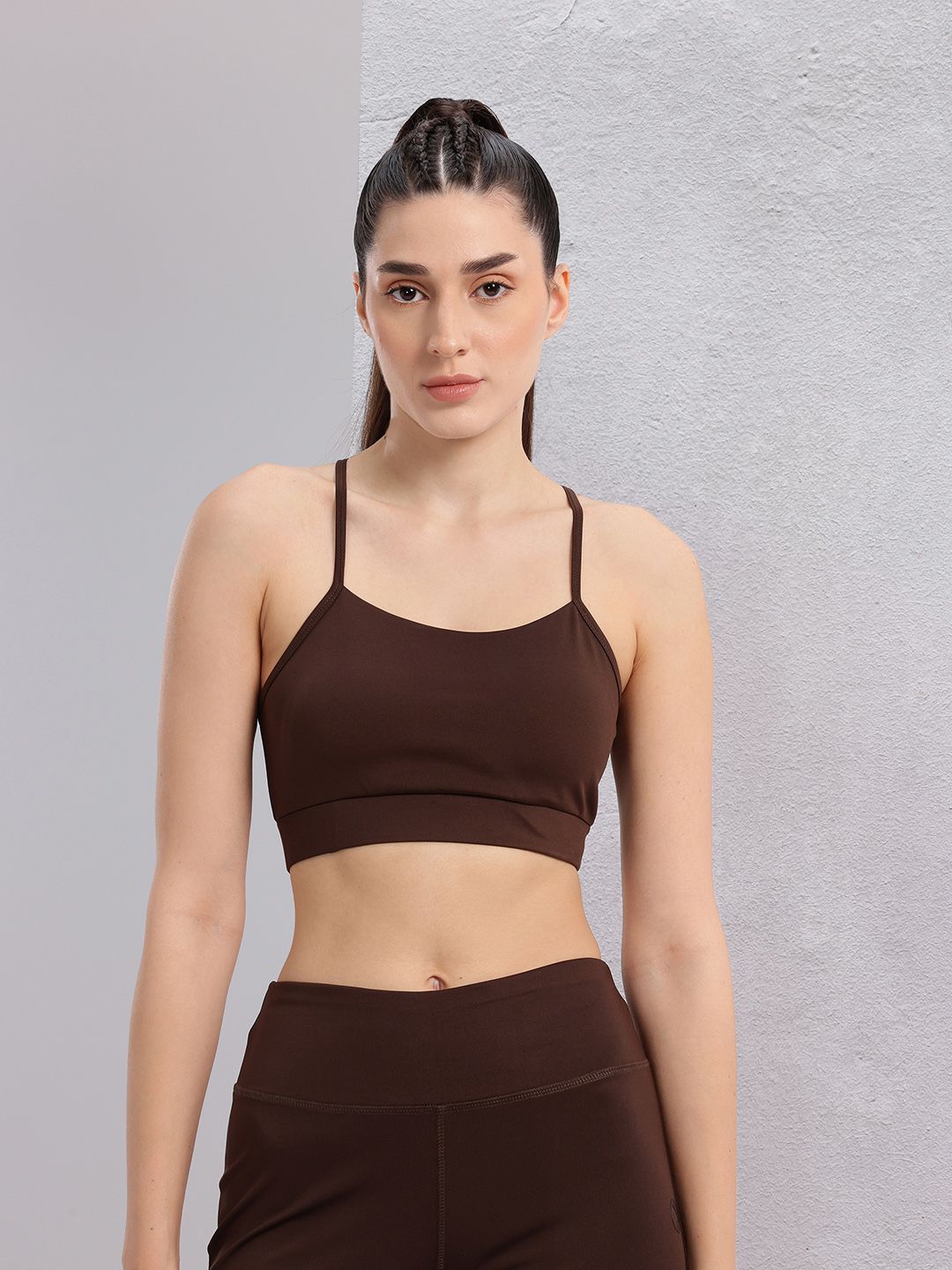 HRX by Hrithik Roshan Styled Back Full Coverage Lightly Padded Yoga Bra KY103_03_A