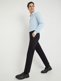 Park Avenue Men Black Slim Fit Trousers