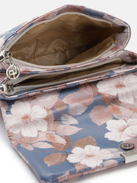 Lino Perros Floral Print Structured Shoulder Bag with Quilted Detail