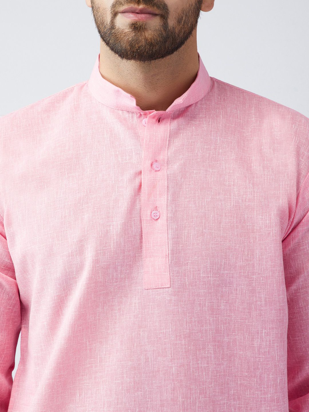 SOJANYA Men Pink Solid Kurta Lurus
