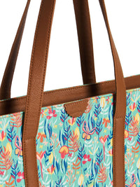 TEAL BY CHUMBAK Floral Printed Shopper Handheld Bag