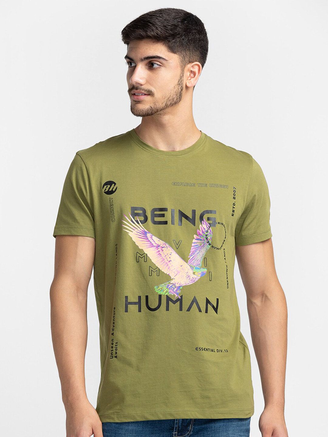 Being Human Typography Printed Round Neck T-shirt