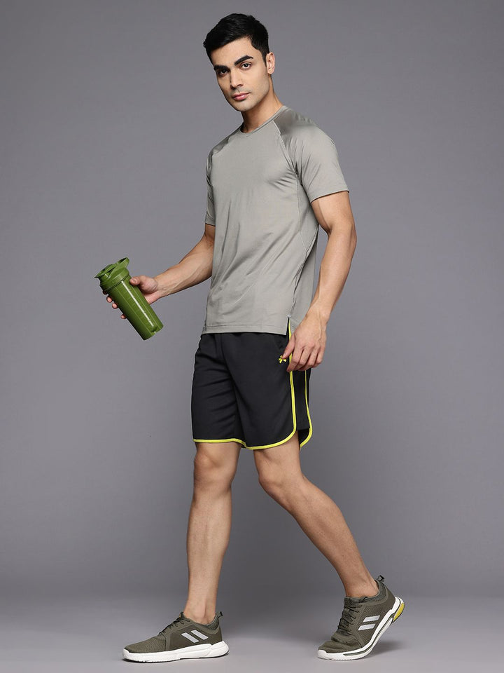 HRX by Hrithik Roshan Men Striped Detail Rapid-Dry Training Shorts