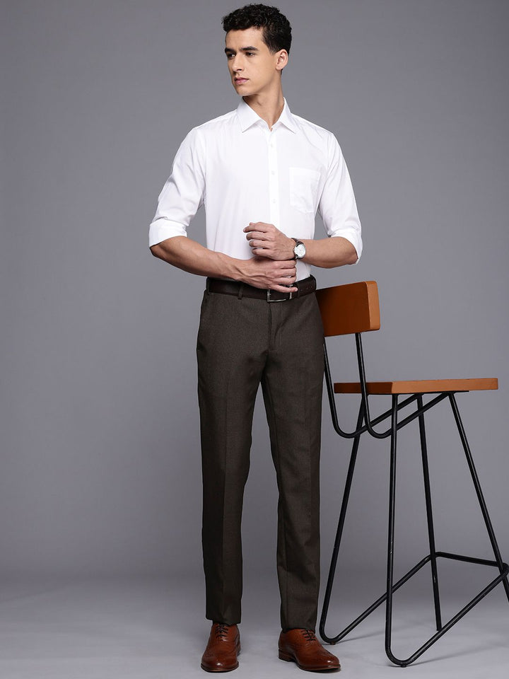 Raymond Men Textured Slim Fit Formal Trousers